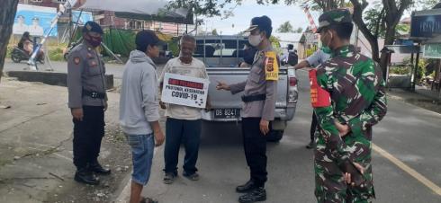 Polres Boltim Polda Sulut Beri Sanksi 25 Warga Operasi Yustisi