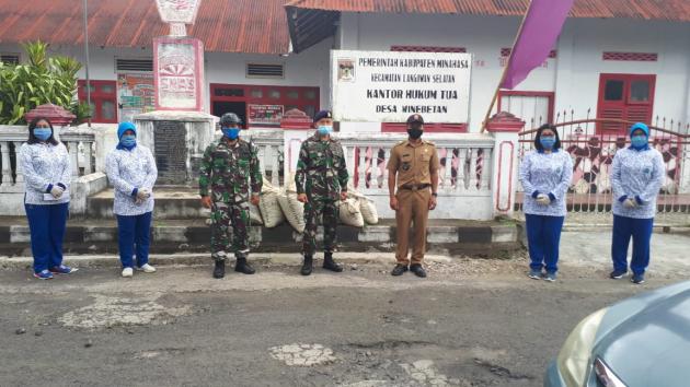 Kembali Satgas Covid-19 Lantamal VIII Lakukan Penyemprotan Disinfektan di Kabupaten Minahasa