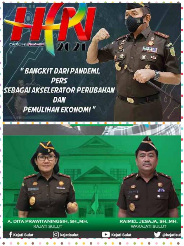 Ini Ajakan Jaksa Agung dan Kajati Sulut Dalam Momen Hari Pers Nasional