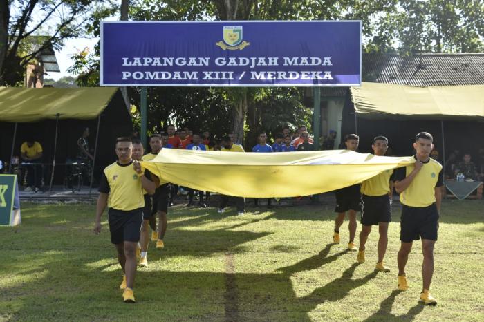 Kejuaraan Sepak Bola Sambut HUT ke-64 Kodam XIII/Mdk