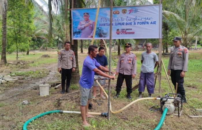 Polres Bolsel Berikan Bantuan Berupa Pembuatan Sumur Bor dan Pompa Air, di Pesantren Al-Fatah Hisbullah