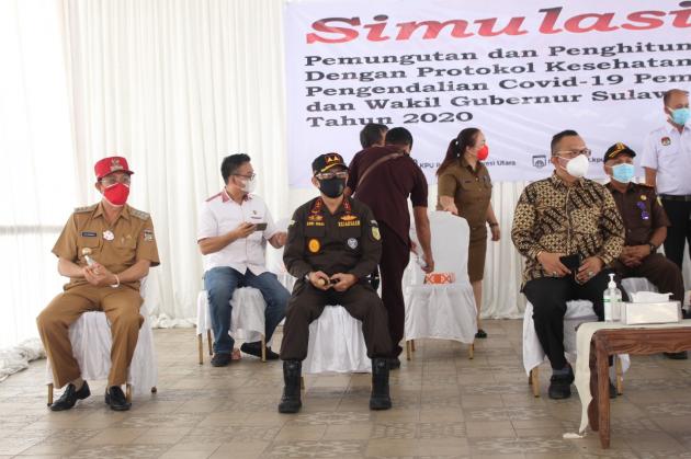Kajati Sulut Pantau Simulasi Pemungutan dan Penghitungan Suara di TPS Yang Terapkan Protokoler COVID-19