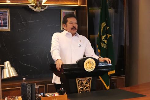 Evaluasi Kinerja Satuan Kerja di Daerah, Jaksa Agung RI dan Jajaran Lakukan Kunjugan Kerja Secara Virtual