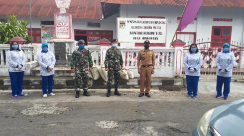 Kembali Satgas Covid-19 Lantamal VIII Lakukan Penyemprotan Disinfektan di Kabupaten Minahasa