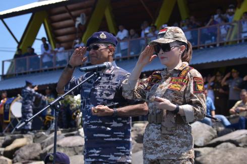 CEP Dampingi Danlantamal VIII Upacara Hari Dharma Samudera Tahun 2020 Di Teluk Amurang