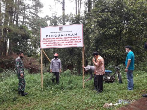 Stop! Dilarang Beraktivitas di Perkebunan RombeMangal