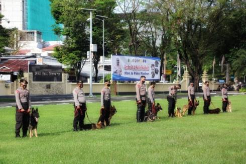 Kapolda Sulut Cek Kesiapan Unit K-9 Direktorat Samapta