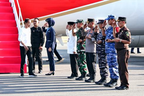 Tiba di Gorontalo, Danlanudsri Sambut Kedatangan Presiden RI 